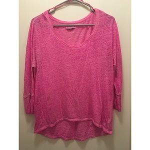 🔶 American Eagle Neon Pink 3/4 Sleeve Tee